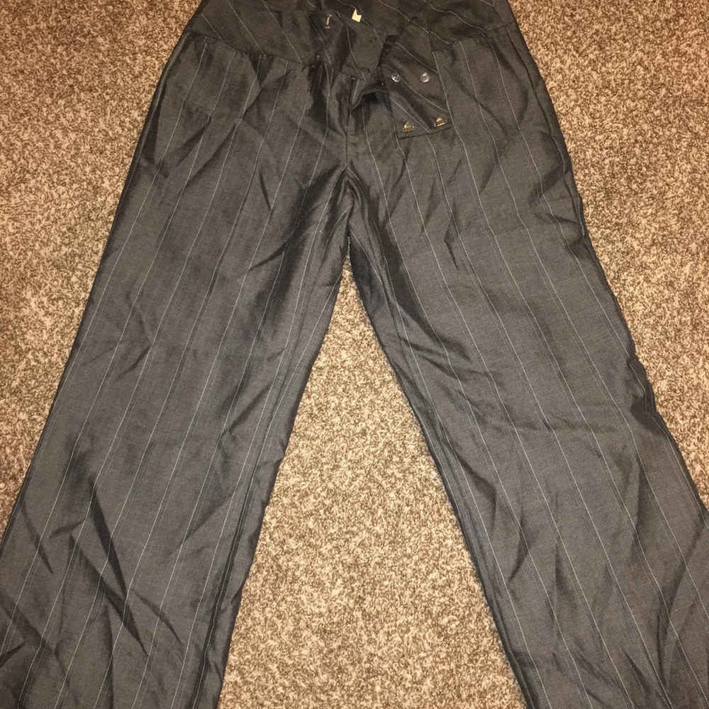 GREY PINSTRIPE PANTS
